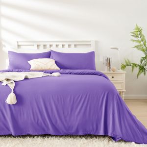 LINENOVA 2000TC Bamboo Blend Quilt Cover Set - Queen,Purple