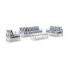 Kansas 3+2+1 Seater Lounge Set Coffee Table White & Navy Stripe Cushions