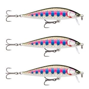 3x Rapala 9.5cm Countdown Sinking Hardbody Balsa Fishing Lures - Gilded Rainbow