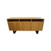 Petunia  Buffet Table 160cm 3 Door 3 Niche Elm Timber Wood Metal Leg - Natural