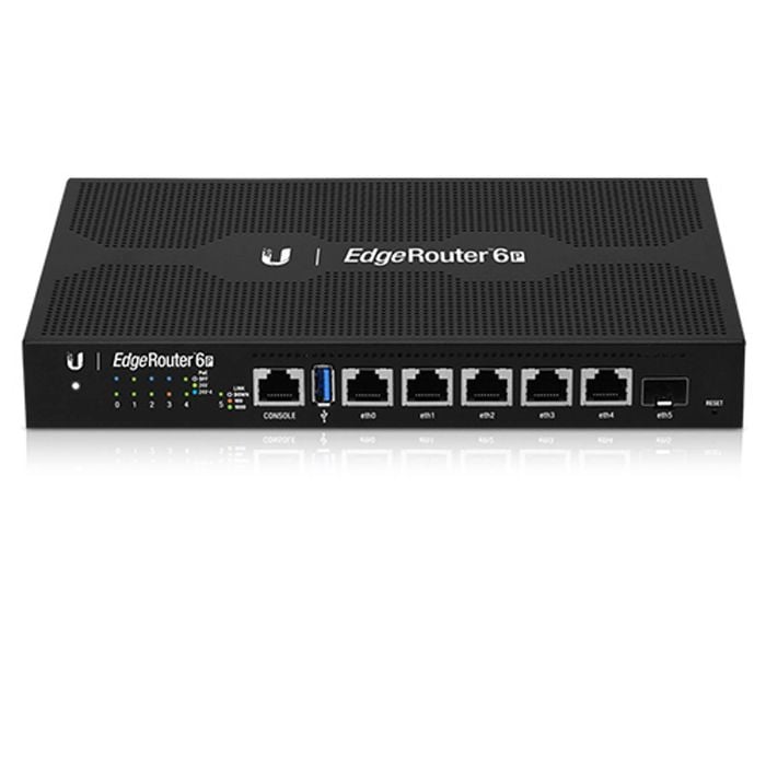 Ubiquiti EdgeRouter 6 - 5-Port Gigabit Router, 1 SFP Ports- 24v Passive PoE Out (All Ports) - 1GHz Quad Core Processor
