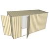 Build-A-Shed 1.2 x 3.7 x 2.0m Tunnel Shed Tunnel Hinged Door with 1 Hinged Side Door - Cream