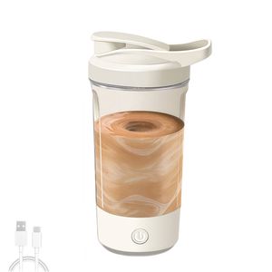 Catzon Electric Shaker Bottle 450ml 3 Speed Fitness Blender Auto Mixing Cup-white