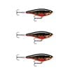 3x Rapala 12cm Twitchin' Rap Slow Sink Glidebait Fishing Lures - Dark Draugr