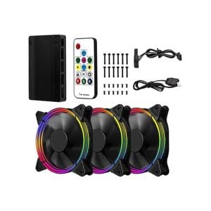 1st Player FireBase G3 3x 120mm RGB Case Cooling Fan Combo w/ Remote