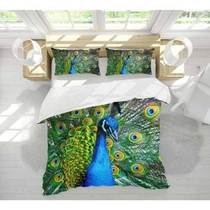 3D Peacock Feather 61 Bed Pillowcases Quilt King Size