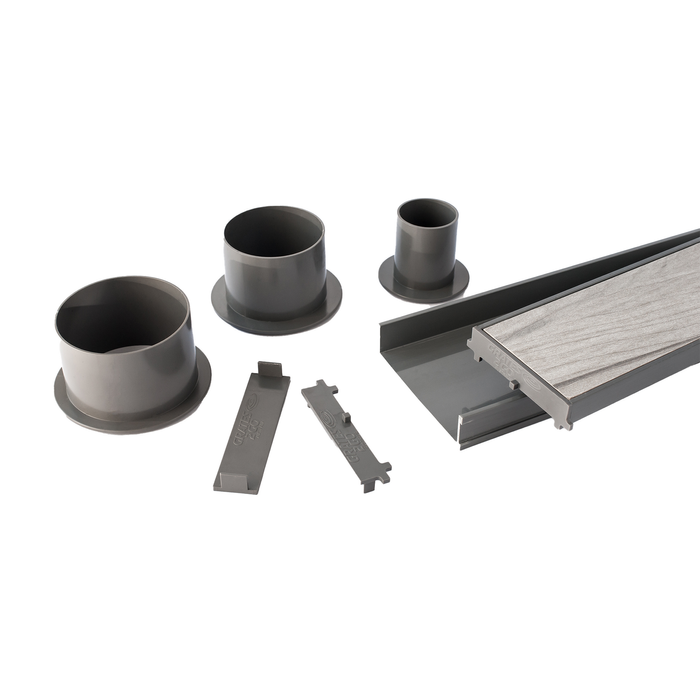 Grates 2 Go 1250mm Grey Tile Insert Shower Grate Modular Kit