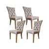 Holly Set of 4 Dining Chair PU Leather Solid Rubber Wood Frame - Coffee