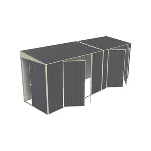 Build-a-Shed 1.5 x 5.2 x 2.0m Skillion Double Plus Double Hinged Side Doors Shed - Grey