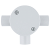 DETA 20mm Grey PVC Conduit 3 Way Round Junction Box - Single Pack
