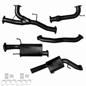 Ignite Exhausts Cat Back For Nissan Y62 Patrol 5.6l V8 3 Inch With Mid Section Muffler Black Aluminised Steel