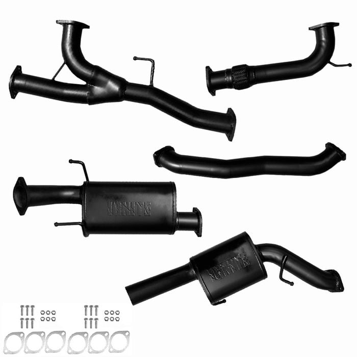 Ignite Exhausts Cat Back For Nissan Y62 Patrol 5.6l V8 3 Inch With Mid Section Muffler Black Aluminised Steel