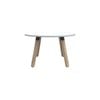 Olg Plantation Boardroom Table 4 Leg Solid Oak Frame White Top 1200mm Square