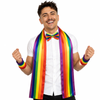 3pcs Set LGBT Rainbow Stripe Tie + Scarf + Wristbands Gay Pride Lesbian Party
