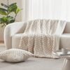 Dreamaker Emmett Textured Faux Fur Throw Cream 130x170cm