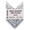 Zenith 25mm Zinc Plated Angle Bracket - 16 Pack