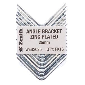 Zenith 25mm Zinc Plated Angle Bracket - 16 Pack