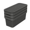 Ezy Storage 5.2L Charcoal Mode Basket With Lid - 3 Pack