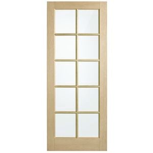 Corinthian 2340 x 820 x 40mm Entrance Door Blonde Oak Translucent Glass AWO40G