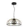 Lexi Lighting Calista LED Pendant Light Black Metal Frame Smokey Glass 30W