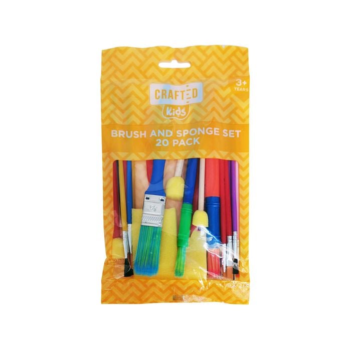 Crafted Assorted Kids Paint Brushes - 20 Pack