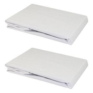 2x Odyssey Living Bamboo Pillow Protector Pillowcase 50cm X 75cm White