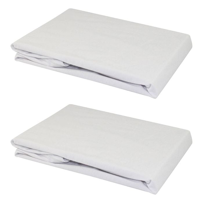 2x Odyssey Living Bamboo Pillow Protector Pillowcase 50cm X 75cm White