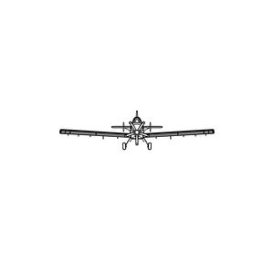 Ignite Laser Air Tractor 802 - Heavy-Duty Agricultural Aircraft Silhouette Metal Wall Art Coated Black 23.6 inch - 60 cm