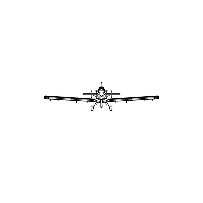 Ignite Laser Air Tractor 802 - Heavy-Duty Agricultural Aircraft Silhouette Metal Wall Art Coated Black 23.6 inch - 60 cm