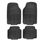 All Set Black PVC Car Floor Mat - 4 Piece