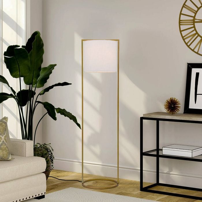 Telbix Antique Gold/Ivory Loftus Floor Lamp