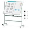 Costway 120x90cm Double-sided Mag Rolling Whiteboard Easel