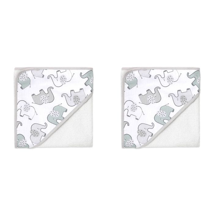 2PK Little Haven Cotton Hooded Elephant Soft Baby Towel 76cm