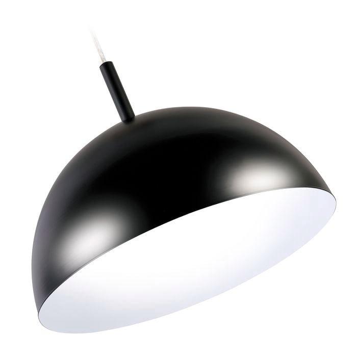 Verve Black Round Metal Dome Pendant