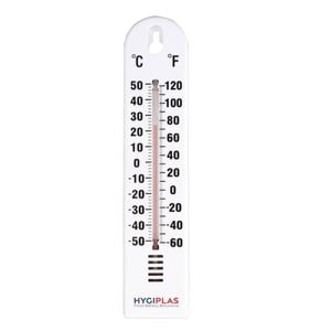 Hygiplas Wall Thermometer Analogue Display -40°c To +50°c Commercial Kitchen Food Safety 270x60x15mm