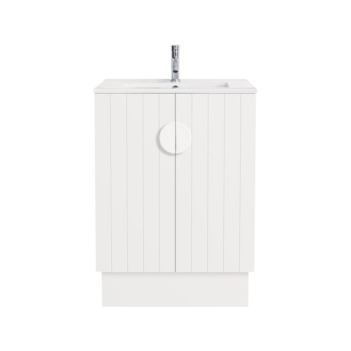 CIBO 600mm White Freshwater Full Height Bathroom Vanity With White Handle