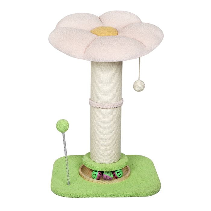 Pawz Cat Scratching Post Flower 61.5cm Sisal Cat Tree Tower Pink