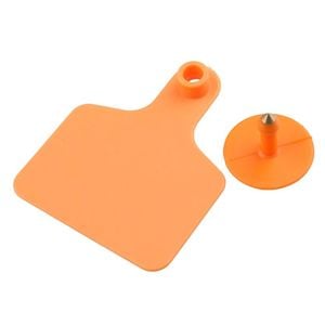 100x Cattle Ear Tags 6x7cm Set - Medium Orange Blank Cow Sheep Livestock Label