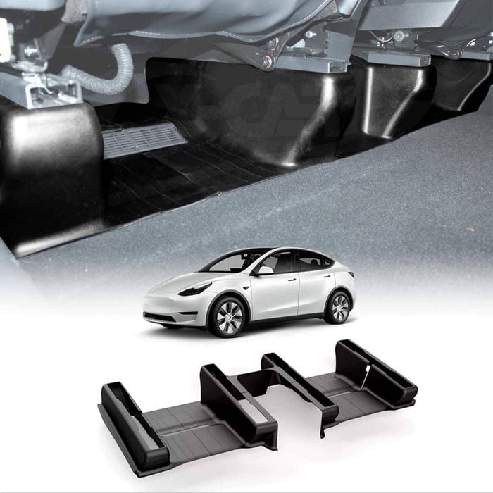 Tesla Model Y 2022-2025 Under Seat Slide Rail Track Guards TPE Full Cover Protector Anti-Kick