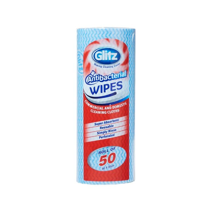 Glitz Domestic Wipes Roll - 50 Pack