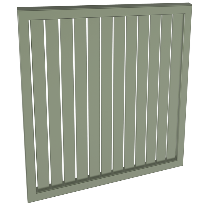 ProtectorAl 300-1000W X 300-1000H Pale Eucalypt Aluminium Welded Slat Panel Vertical 9mm Gap