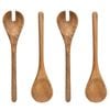 2x 2pc Jamie Oliver Big Love Mango Wood Salad Serving Spoon/Fork Set - Brown