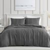 Ardor Shiloh Sutle Check Textured Quilt Duvet Cover Set Double Charcoal