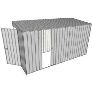 Build-a-Shed 1.5 x 3.7 x 2m Single Sliding Side Door Skillion Shed - Zinc