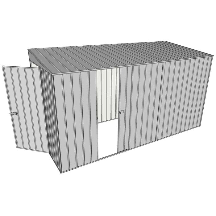 Build-a-Shed 1.5 x 3.7 x 2m Single Sliding Side Door Skillion Shed - Zinc