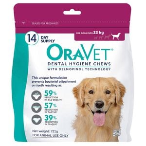 Oravet Dental Hygiene Chews For Large Dogs Over 23kg Violet 14 Pack