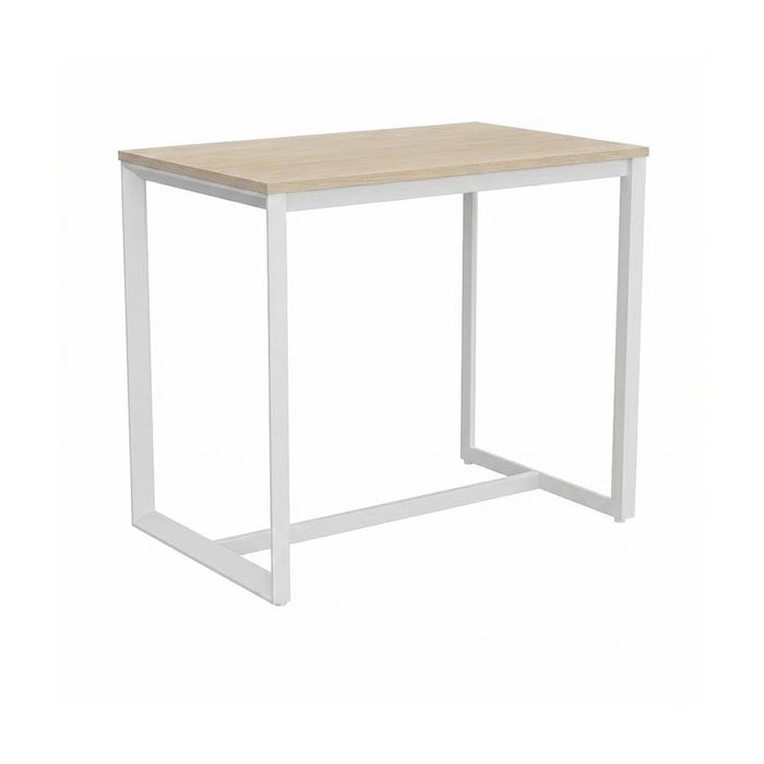 Olg Anvil Bar Leaner 4 Leg White Frame Nordic Maple Top L1800mm X W750mm