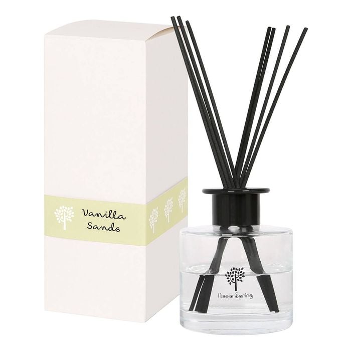 Glass Reed Diffuser - 200ml - Vanilla Sands - Sweet Creamy Fragrance with 8 Reeds Long Lasting Scent