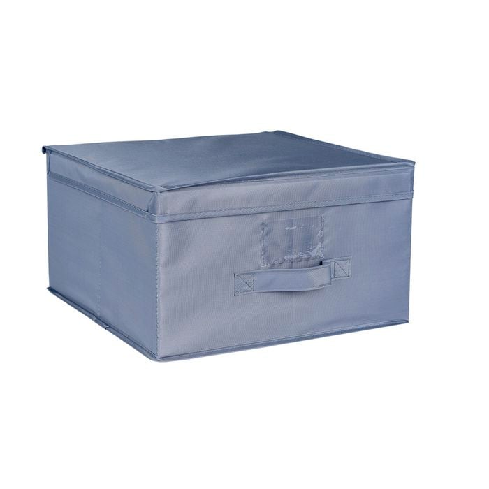 All Set Grey Wardrobe Storage Box With Lid