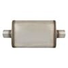 Outlaw T-409 stainless steel straight through muffler, single 2-1/2" inlet/outlet, centre/centre